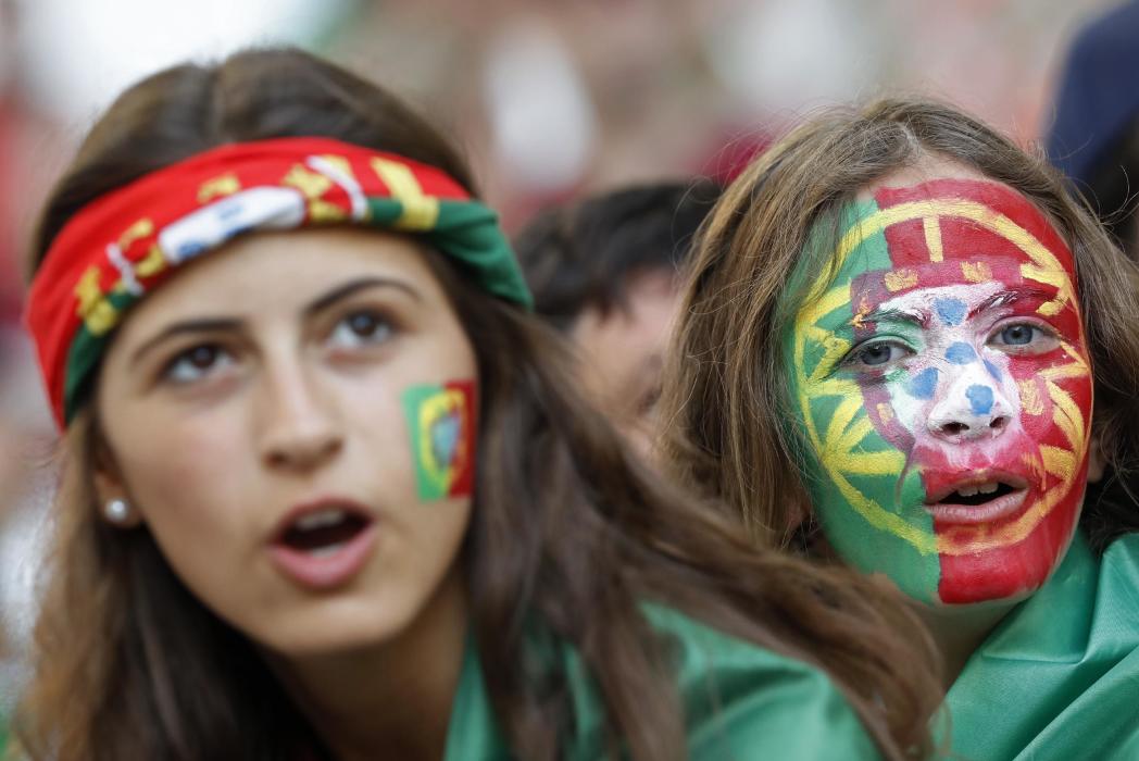 Portugal fans before the match