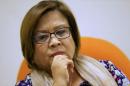 Philippine Senator Leila de Lima pauses during a   Reuters interview at the Senate building in Pasay city, metro Manila