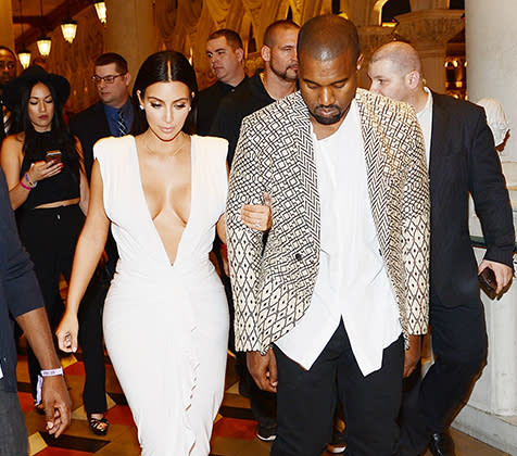 Kim Kardashian Is Showstopper In Plunging Dress at Las Vegas 34th Birthday Bash: Pictures