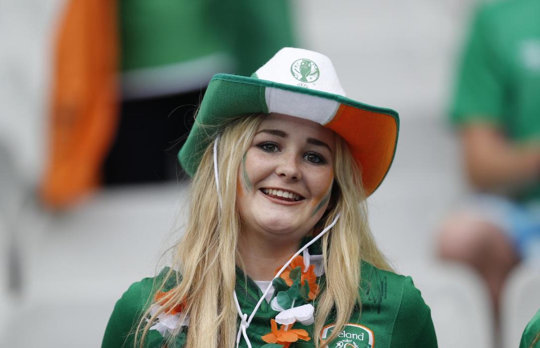 A Republic of Ireland fan before the match