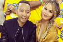 John Legend y Chrissy Teigen llevan a su hijita Luna a su primer partido de la NBA