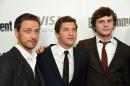 Los actores James McAvoy, Tye Sheridan y Evan Peters en el estreno de "X-Men Apocalypse" el 24 de mayo de 2016 en Nueva York