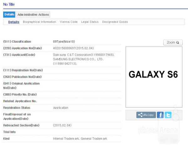 三星兩支旗艦機種名稱已確定：Samsung Galaxy S6，S6 edge！