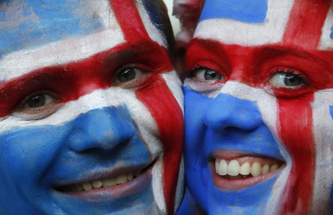 Iceland fans before the game