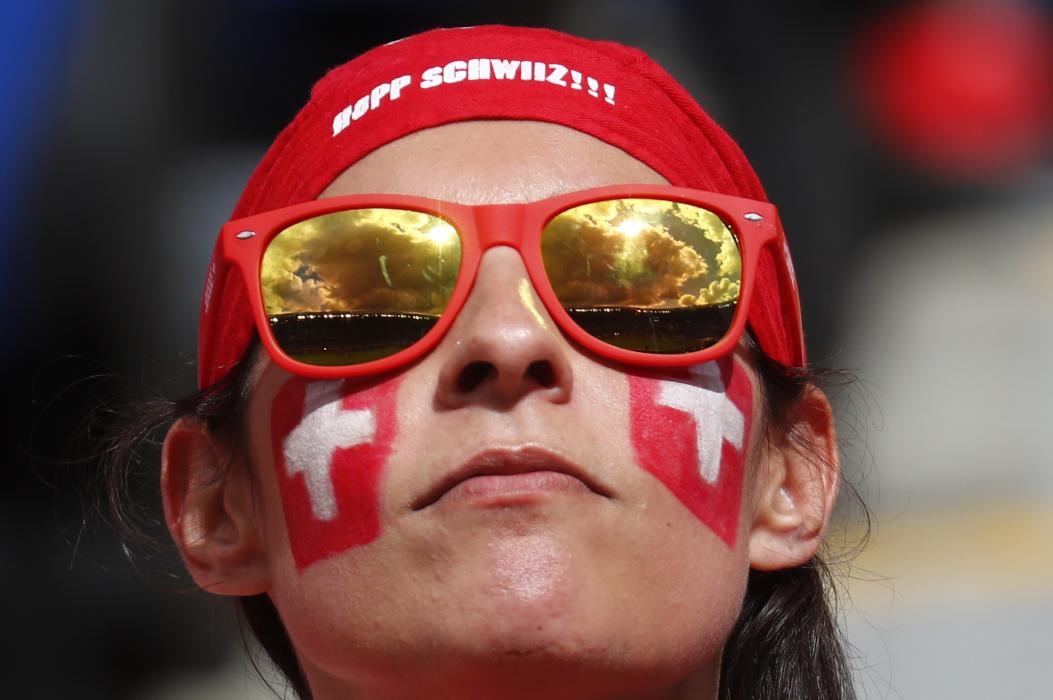 Switzerland fan before the match