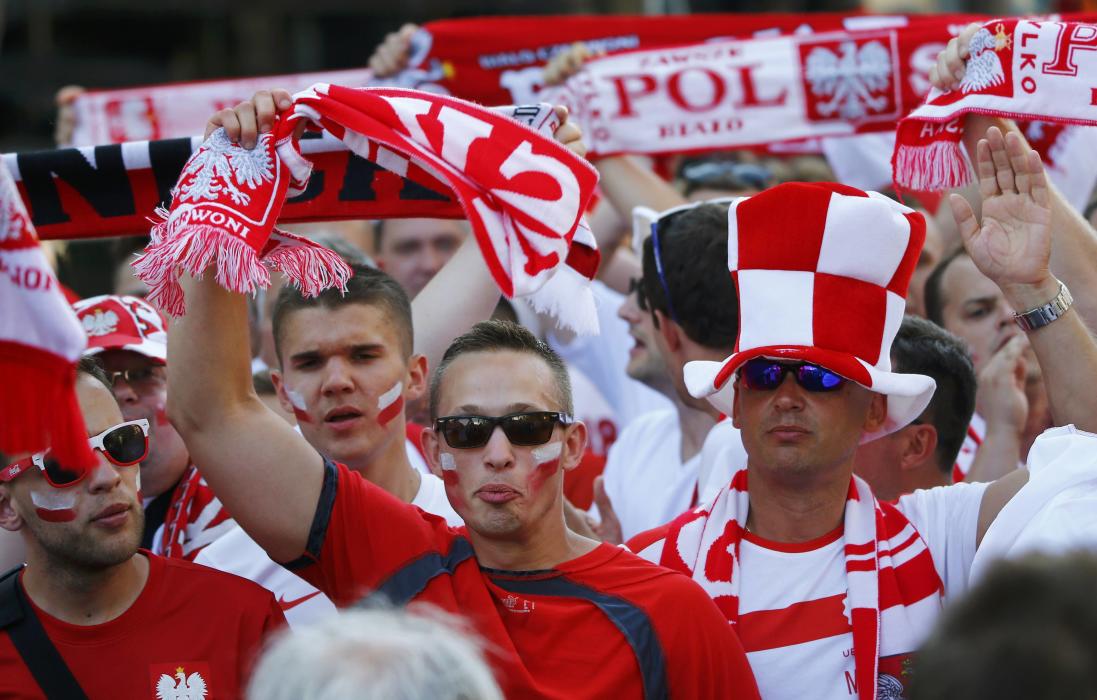 Poland fans gather before their team's match against Portugal in Marseille - EURO 2016