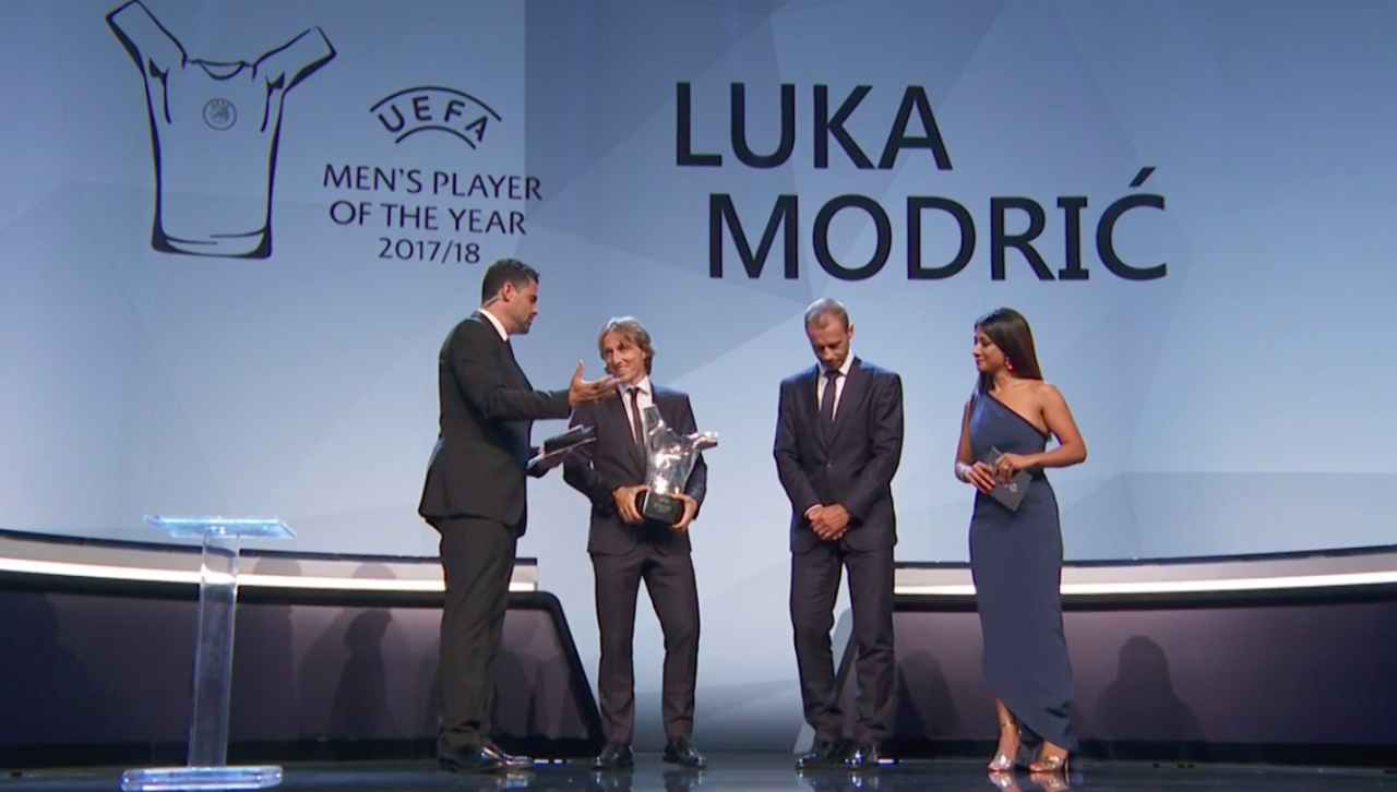 Luka Modric fue nombrado como el mejor jugador del aÃ±o y Pernille Harder como la mejor jugadora. Foto: The Independent