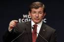 Turkish PM Davutoglu speaks during the World Economic Forum Special Meeting on Unlocking Resources for Regional Development in Istanbul