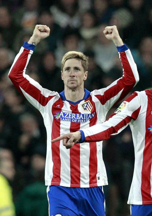 GRA318. MADRID, 15/01/2015.- El delantero del Atlético de Madrid Fernando Torres celebra el gol marcado al Real Madrid, durante el partido de vuelta de octavos de final de la Copa del Rey disputado es