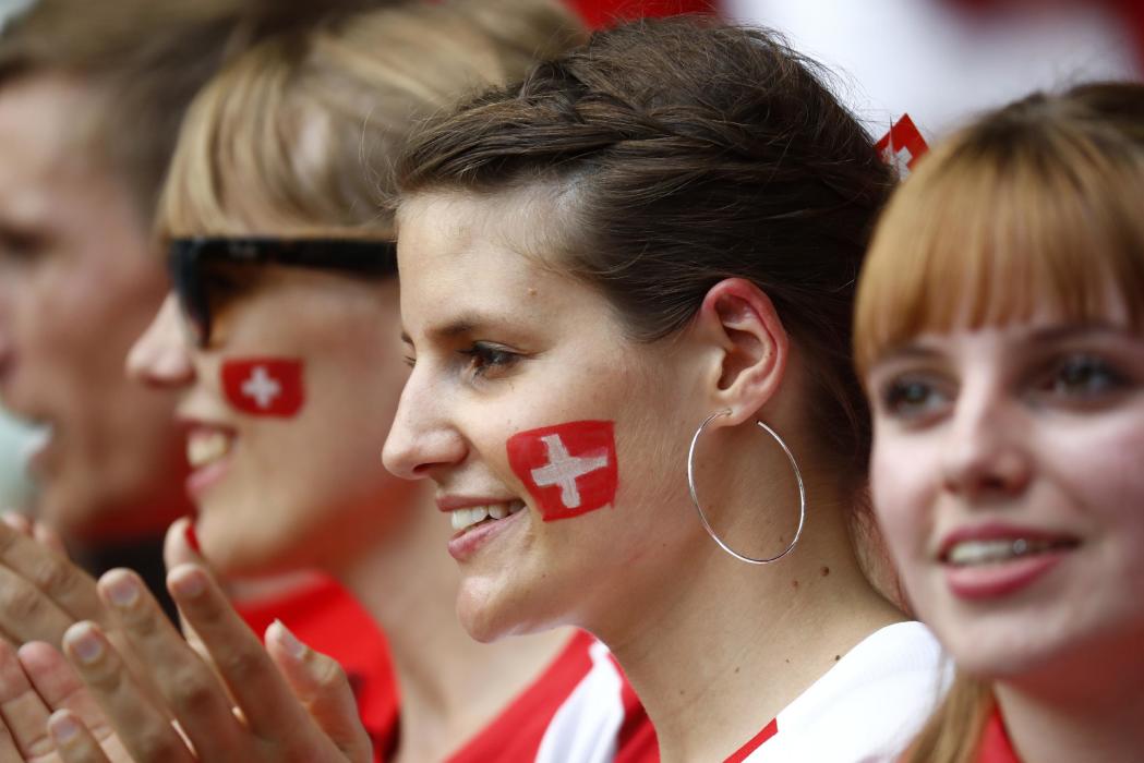 Switzerland fans before the game