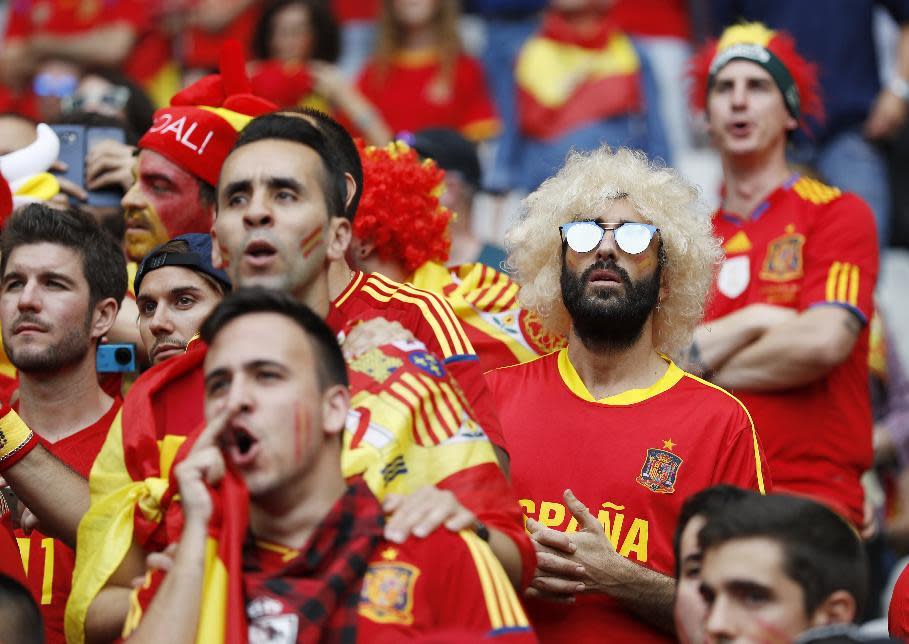 Spain fans before the match