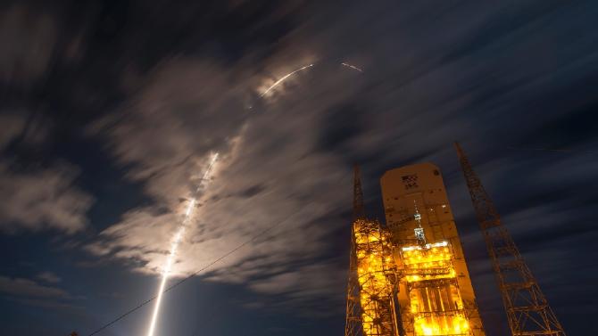 This NASA photo shows a United Launch Alliance Atlas V rocket carrying Orbital ATK&#39;s Cygnus spacecraft on a resupply mission to the International Space Station lifting off from Cape Canaveral Air Force Station in Florida on March 22, 2016