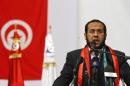 Abdul Hakim Belhadj of Libya's Homeland party   speaks during a demonstration at the Ennahda party "Youth Festival"   organized by the Renaissance Movement at the Conference Palace in Tunis