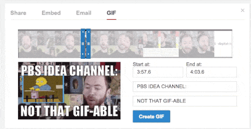 Creating a GIF in YouTube