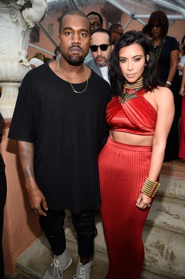 Kanye West and Kim Kardashian at the Roc Nation Pre-Grammy Brunch