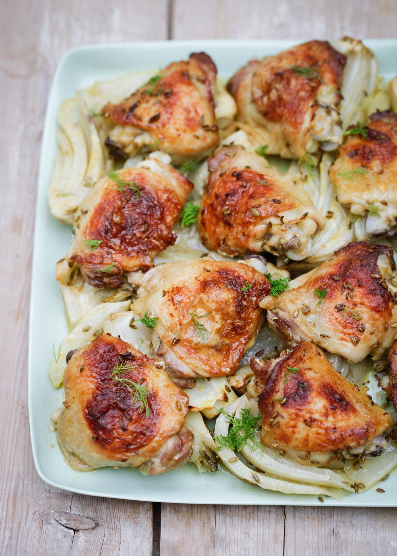 Chicken Traybake With Bitter Orange And Fennel From Simply Nigella