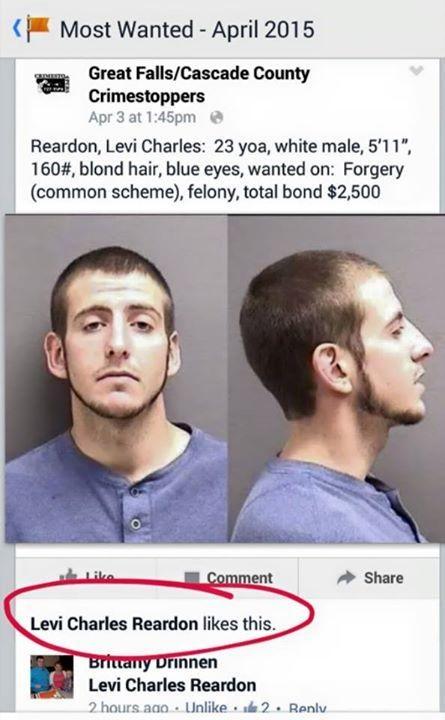 Man Likes His Own Wanted Poster on Facebook, Gets Arrested