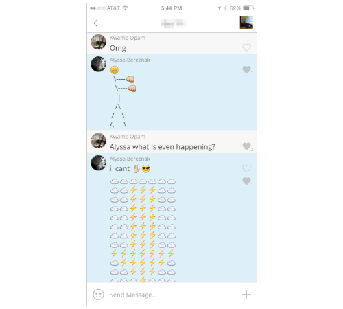 Messages screenshot filled with emoji drawings