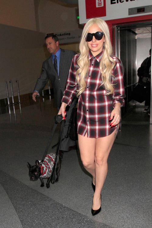 Lady Gaga Goes Sans Pants at the Airport