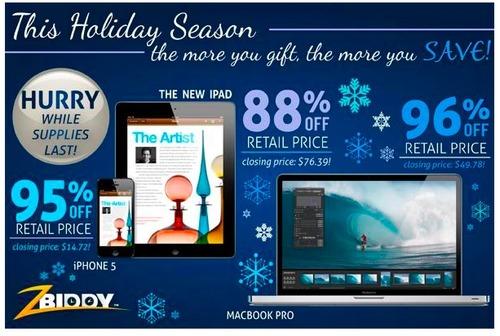 Cyber Monday ad featuring 95% off an iPhone 5