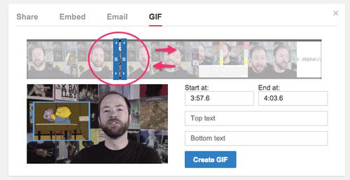 Creating a GIF in YouTube