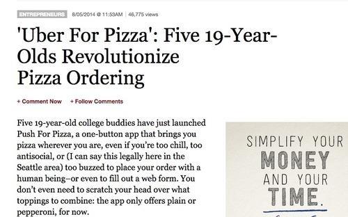 Screenshot: Uber for Pizza: Five 19-year-olds revolutionize pizza ordering