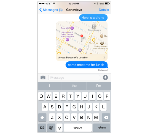 Text exchange in Apple's Messages app