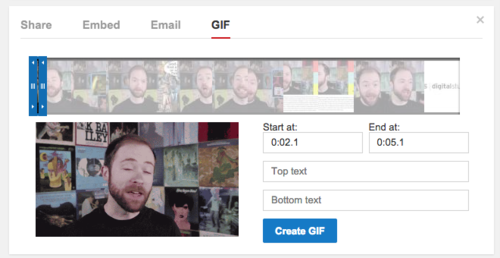 YouTube Create GIF button