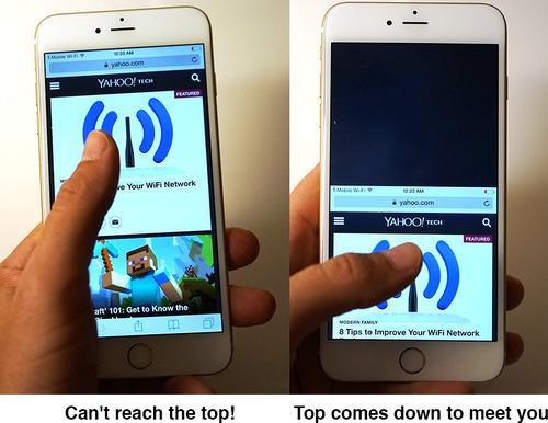 Screen sliding feature on the iPhone 6