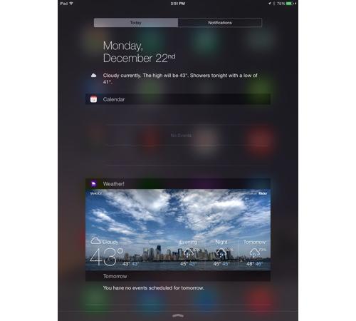 iPad Notification Center