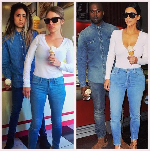 Two Girls Perfectly Recreate Kimye's Street Style Looks