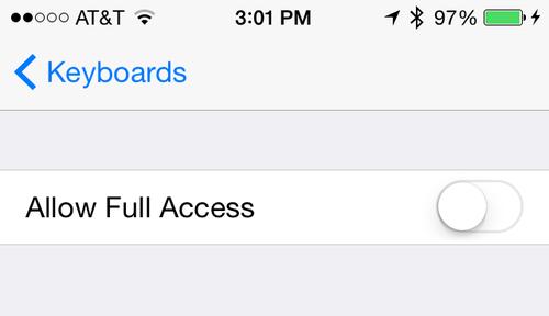 Allow Full Access option