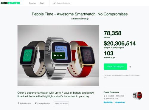 Pebble Time Smartwatch Hauls in Record-Breaking $20 Million on Kickstarter