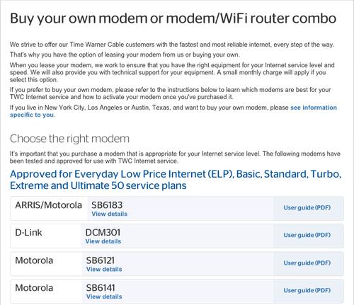 Screenshot of information about buying a WiFi router