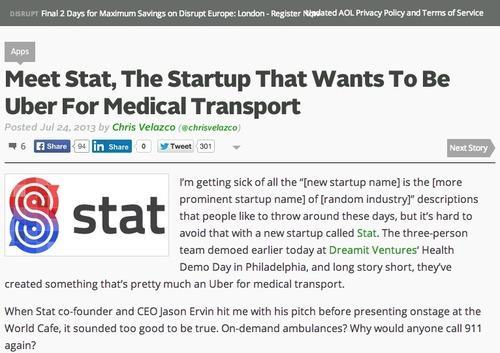 Screenshot: Meet Stat, the Startup that wants to be Uber for medical transport