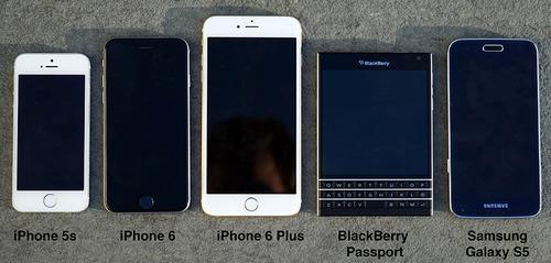 Phone comparison: iPhone 5s, iPhone 6, iPhone 6 Plus, BlackBerry Passport, Galaxy S5