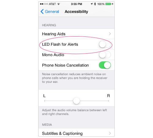 iPhone accessibility settings