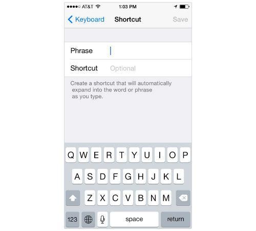 iPhone Add New Shortcut screen