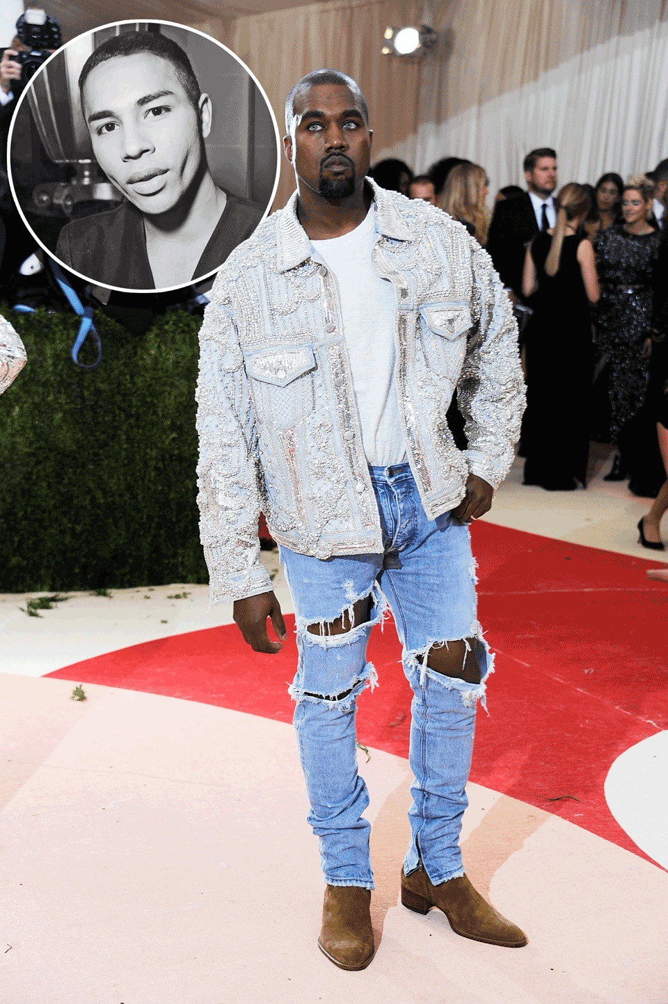 eksplicit Takt Hovedsagelig Balmain's Olivier Rousteing Insisted on Making Kanye West's Denim Look  Couture