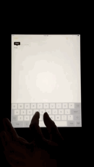 GIF showing how to split an iPhone keyboard