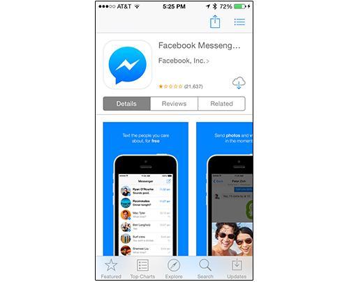 Messenger app download screen