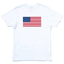 USA Flag 短袖T恤 白色 美國國旗衝浪海邊渡假滑板街頭刺青玩翻趣味幽默設計插畫潮流相片照片電影