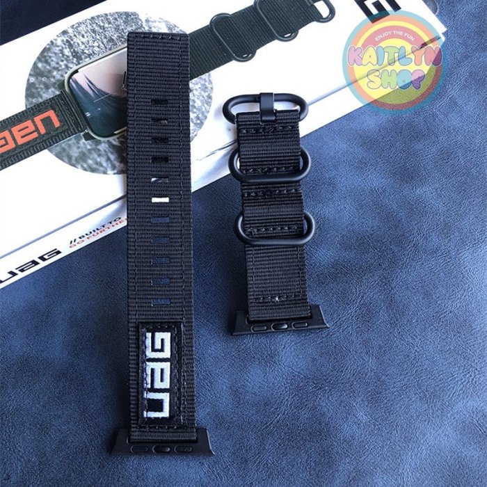 UAG 錶帶  適用 Apple Watch s7 錶帶 UAG 錶帶 尼龍錶帶三扣 適用蘋果手錶 38mm 42mm 41mm 45mm