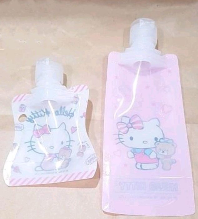 牛牛ㄉ媽*台灣正版授權商品㊣Hello KITTY化妝品分裝袋 凱蒂貓旅行90ml分裝袋 30ml分裝袋 沐浴乳 洗髮精分裝 我愛寶貝熊款