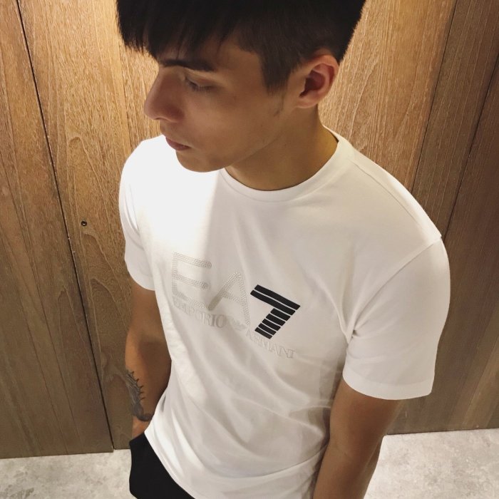 美國百分百【全新真品】Emporio Armani EA7 短袖 T恤 logo 休閒 T-shirt 白色 J484