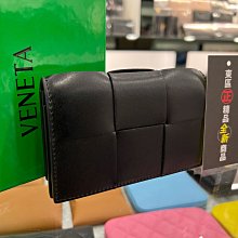 ㊣東區正精品㊣BOTTEGA VENETA BV 679849 全新黑色全皮大方格編織銀扣釦子名片夾卡片夾 RA1617