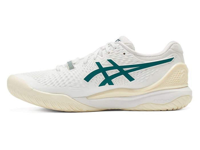 【曼森體育】ASICS 亞瑟士 男 網球鞋 GEL-RESOLUTION 9  白綠 溫布敦配色