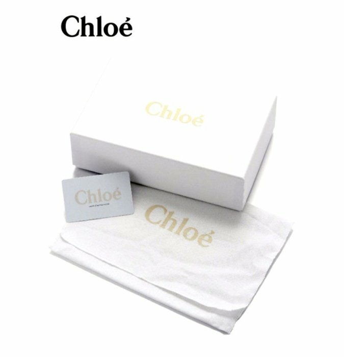 CHLOE ► ( 黑色×裸粉色×金屬淡金色 )  真皮 兩摺長夾 錢包 皮夾｜100%全新真品｜特價！