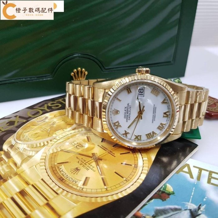 You-rolex__ Rolex__ 16238 原裝錶帶原裝證書手錶全直徑 36 毫米機械表自動 18K Go[橙子數碼配件]