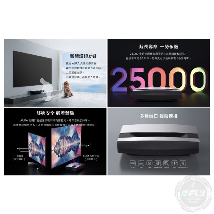 《飛翔無線3C》XGIMI AURA Android TV 4K 超短焦雷射智慧電視◉公司貨◉150吋投影◉劇院喇叭